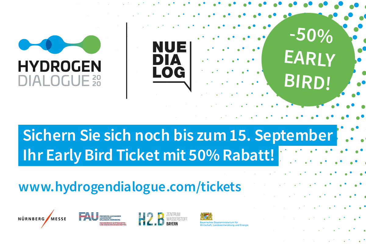 Early Bird Ticket – noch bis zum 15. September! #NUEdialog goes #HydrogenDialogue