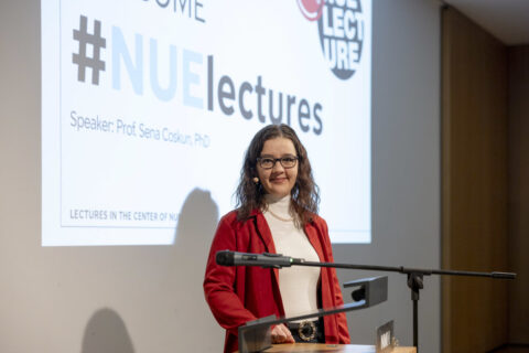 Zum Artikel "Impressionen zur #NUElecture mit Prof. Sena Coskun, Ph.D."